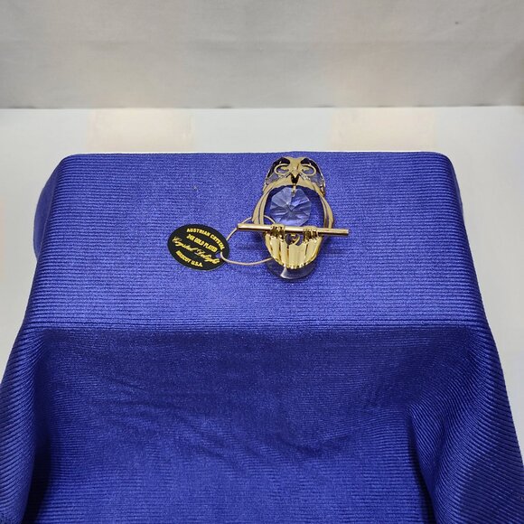 Crystal Delight 24K Gold Plated Owl Suncatcher Austrian Crystals Suction Cup VTG - Picture 3 of 8